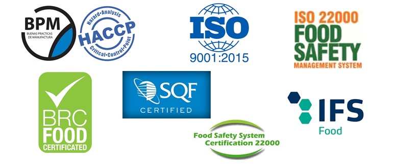 EQUIPOS DE INSPECCIÓN INDUSTRIAL 10 Certificaciones de seguridad alimentaria
